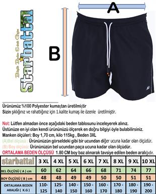 Starbattal Büyük Beden Klasik Deniz Şortu 23677 TURUNCU