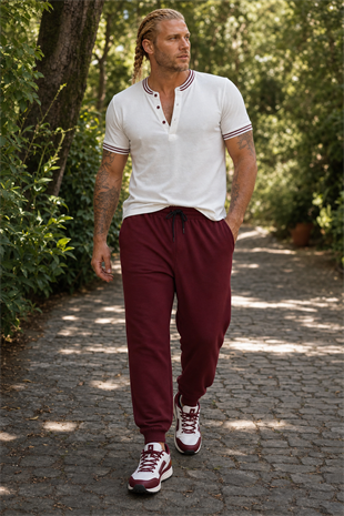 Starbattal Büyük Beden Basic Eşofman Altı Full Lycra 11516 BORDO