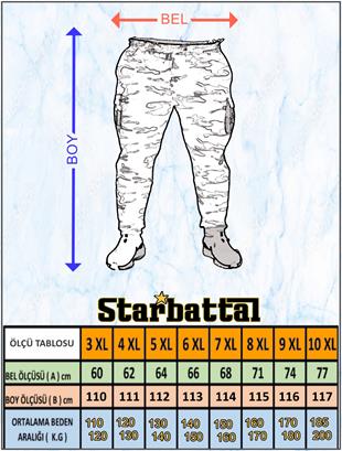 Starbattal Büyük Beden 3ip Classic Eşofman Altı 22515 FUME