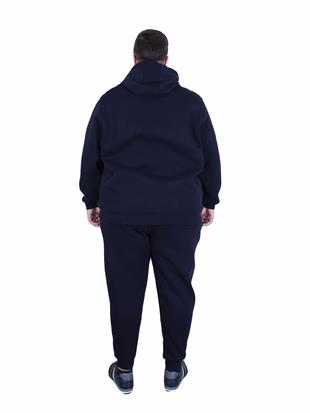 Starbattal Erkek Büyük Beden 3 İplik Eşofman Takım Paris TK25609 LACIVERT