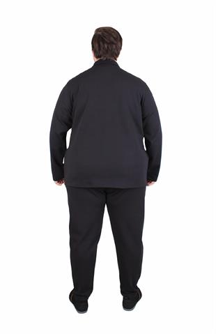 Starbattal Erkek Büyük Beden Çift Cep Kapaklı Eşofman Takım TK25605 SIYAH
