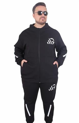 Starbattal Büyük Beden Double Face Eşofman Takım M.G TK25611 SIYAH