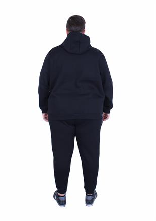 Starbattal Erkek Büyük Beden 3 İplik Eşofman Takım Paris TK25609 SIYAH