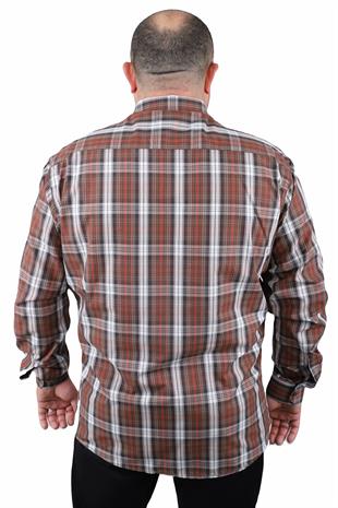 Starbattal Büyük Beden Erkek Gömlek Line Square 23367 LACIVERT