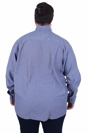Starbattal Erkek Büyük Beden Cepsiz Desenli Nakışlı Gömlek 11364 GRI