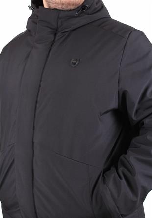 Starbattal Erkek Büyük Beden Kapüşonlu Mont Lujo 2504 SIYAH