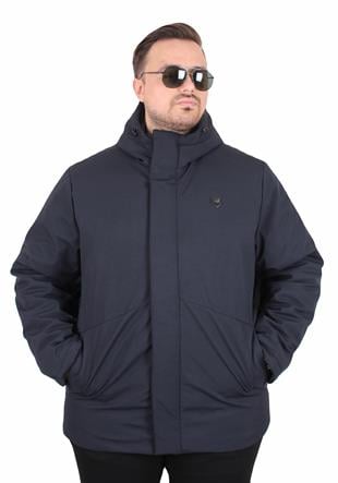 Starbattal Erkek Büyük Beden Kapüşonlu Mont Lujo 2504 LACIVERT