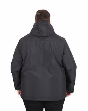 Starbattal Erkek Büyük Beden Kapüşonlu Mont Lujo 2504 SIYAH