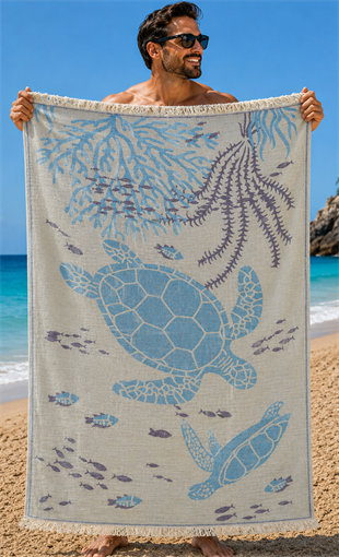 Starbattal Plaj Havlusu 90 x 180 Caretta 42152 Marin