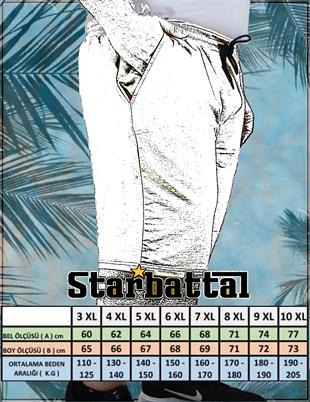 Starbattal Erkek Büyük Beden Penye Şort Letter Dance 24644 CAGLA
