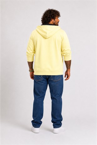 Starbattal Büyük Beden Unisex Kapüşonlu 3ip Sweat 11701 SARI
