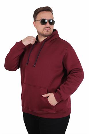 Starbattal Büyük Beden Erkek Basic Sweat Kapüşonlu 11700 MURDUM