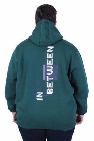 Starbattal Büyük Beden Kapüşonlu Fermuarlı 3ip Sweat İn Between 25717 NEFTI