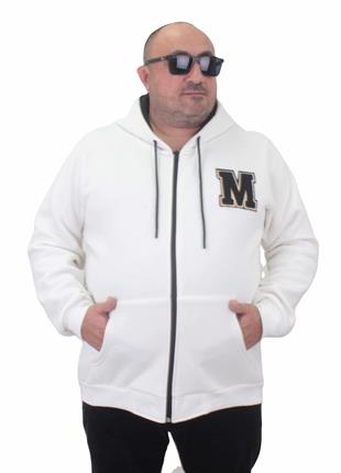 Starbattal Büyük Beden Fermuarlı Sweat M 23217 EKRU