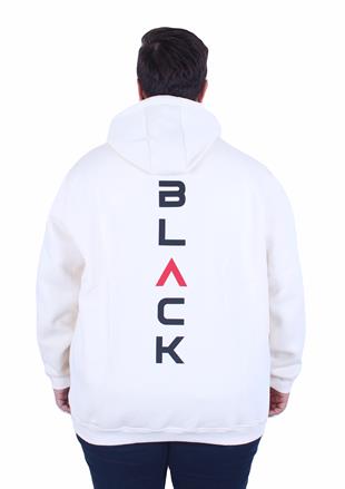 Starbattal Büyük Beden Kapüşonlu Fermuarlı 3ip Sweat Black 25716 BEJ