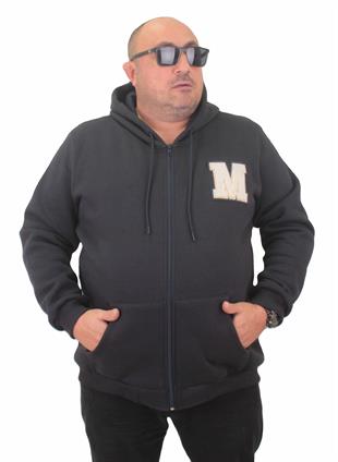 Starbattal Büyük Beden Fermuarlı Sweat M 23217 LACIVERT