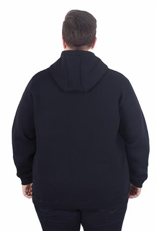 Starbattal Büyük Beden Unisex Kapüşonlu 3ip Sweat 11701 LACIVERT