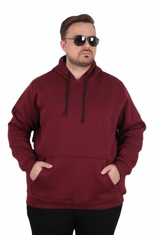 Starbattal Büyük Beden Erkek Basic Sweat Kapüşonlu 11700 MURDUM