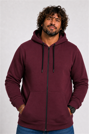 Starbattal Büyük Beden Unisex Kapüşonlu 3ip Sweat 11701 MURDUM