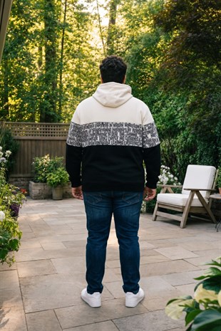 Starbattal Büyük Beden Kapüşonlu 3ip Sweat Transforming 25713 BEJ
