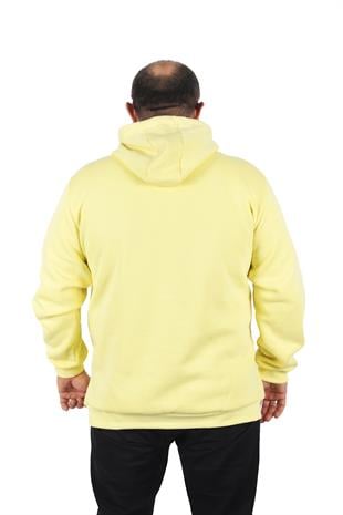 Erkek büyük beden kapşonlu Phl. Pln.sweatshirt SARI