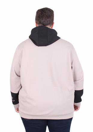 Starbattal Büyük Beden Kapüşonlu Sweat Double Face Trust 25701 BEJ