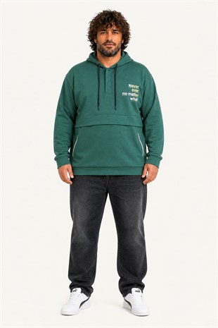 Starbattal Büyük Beden Kapüşonlu Sweat Double Face Never 25706 NEFTI