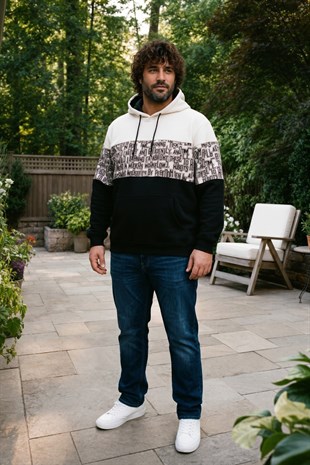 Starbattal Büyük Beden Kapüşonlu 3ip Sweat Transforming 25713 BEJ