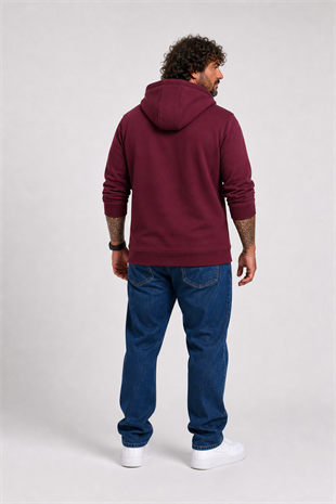Starbattal Büyük Beden Unisex Kapüşonlu 3ip Sweat 11701 MURDUM
