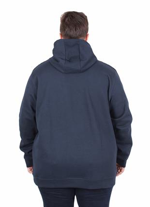 Starbattal Büyük Beden Kapüşonlu Sweat Double Face Winter 25700 LACIVERT