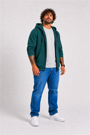 Starbattal Büyük Beden Unisex Kapüşonlu 3ip Sweat 11701 NEFTI