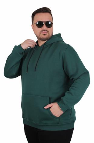 Starbattal Büyük Beden Erkek Basic Sweat Kapüşonlu 11700 NEFTI