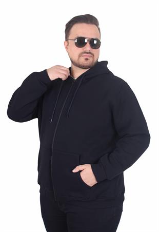 Starbattal Büyük Beden Unisex Kapüşonlu 3ip Sweat 11701 LACIVERT