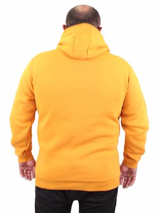 Starbattal Fermuarlı Kapuşonlu Büyük Beden Sweat Time Money 23218 HARDAL