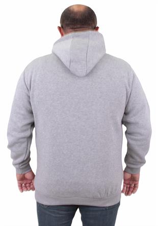 Starbattal Fermuarlı Kapuşonlu Büyük Beden Sweat Freadom 23219 GRI MELANJ