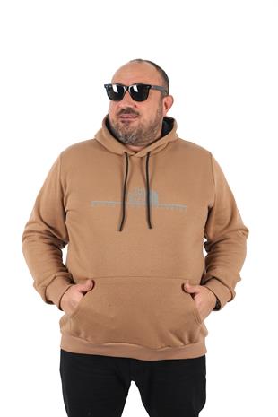 Erkek büyük beden kapşonlu Nrt Fc Sweatshirt S.KAHVE
