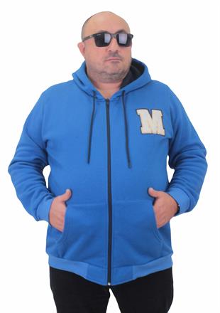 Starbattal Büyük Beden Fermuarlı Sweat M 23217 SAKS