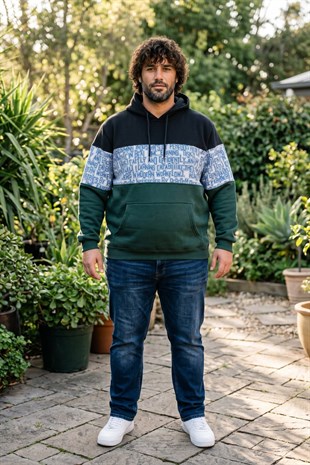 Starbattal Büyük Beden Kapüşonlu 3ip Sweat Transforming 25713 LACIVERT