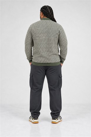Starbattal Büyük Beden Erkek Sweatshirt Polo Yaka 22714-707