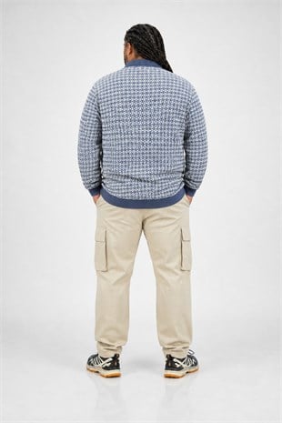 Starbattal Büyük Beden Erkek Sweatshirt Polo Yaka 22714-700