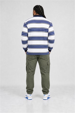 Starbattal Büyük Beden Erkek Polo Yaka Selanik Sweatshirt 22405-1150
