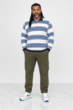 Starbattal Büyük Beden Erkek Polo Yaka Selanik Sweatshirt 22405-1150