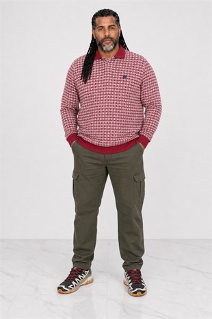 Starbattal Büyük Beden Erkek Sweatshirt Polo Yaka 22714-714