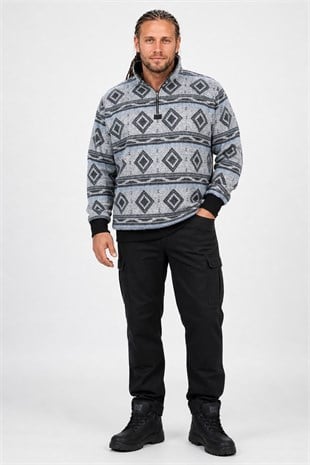 Starbattal Sweatshirt Oduncu Polo Yaka Fermuarlı 22220-2191