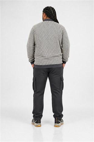 Starbattal Büyük Beden Erkek Sweatshirt Polo Yaka 22714-721