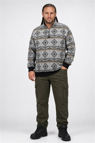 Starbattal Sweatshirt Oduncu Polo Yaka Fermuarlı 22220-2209