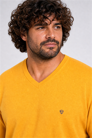 Starbattal Büyük Beden Selanik V Yaka Classic Sweat 23201 HARDAL