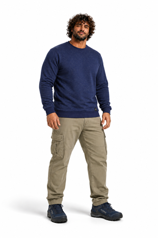 Starbattal Büyük Beden Sweatshirt Bisiklet Yaka Deri Arma 22703-2127
