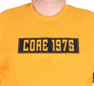 Starbattal Erkek Büyük Beden Sıfır Yaka 3ip Sweat Core 1975 24209 HARDAL