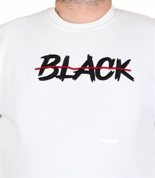 Starbattal Erkek Büyük Beden Sıfır Yaka 3ip Sweat Black 24202 EKRU